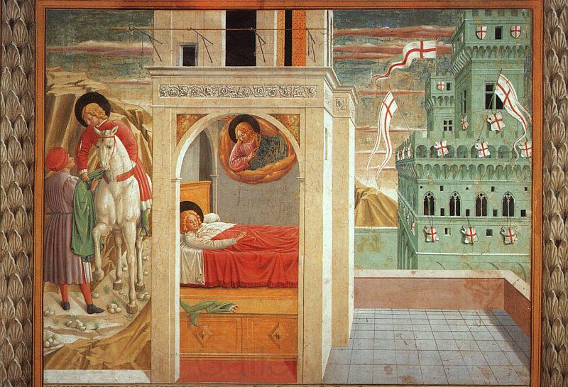 Benozzo Gozzoli St.Francis Giving Away his Clothes and the Vision of the Church Militant and Triumphant Spain oil painting art